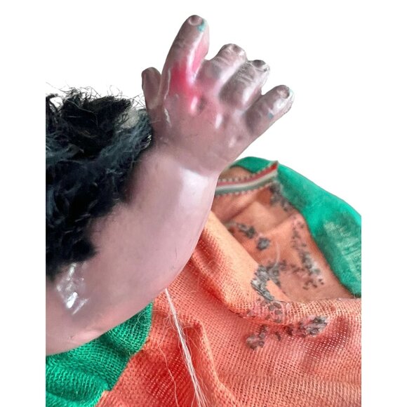 Mexican Dolls Pair in Traditional Costumes Vintage 1930s Ceramic 9" tall each - Picture 9 of 16